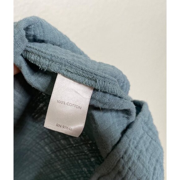 J. Jill Top Women's Textured Cotton Gauze Long Sleeves Coastal Blue Size 3X - Picture 4 of 11
